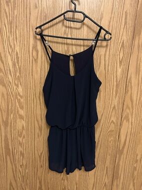 Navy Sleeveless Spaghetti Strap Romper size medium